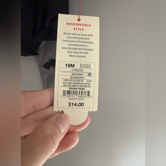 Cat & Jack Baby Halloween Bat Matching Set SZ 18M Long Sleeve Jogger New Fall - Picture 4 of 7